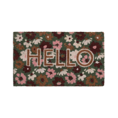 Ruco print Hello flowers  - dörrmatta i kokos